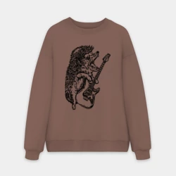 Мужской свитшот oversize без начеса хлопок Ёжик рокер