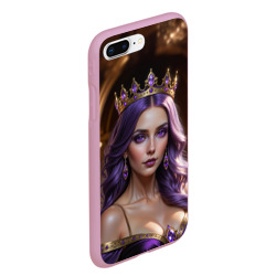 Чехол для iPhone 7Plus/8 Plus матовый Девушка с фиолетовыми волосами в короне  - фото 2