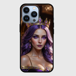 Чехол для iPhone 13 Pro Девушка с фиолетовыми волосами в короне 