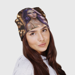 Шапка 3D Девушка с фиолетовыми волосами в короне  - фото 2