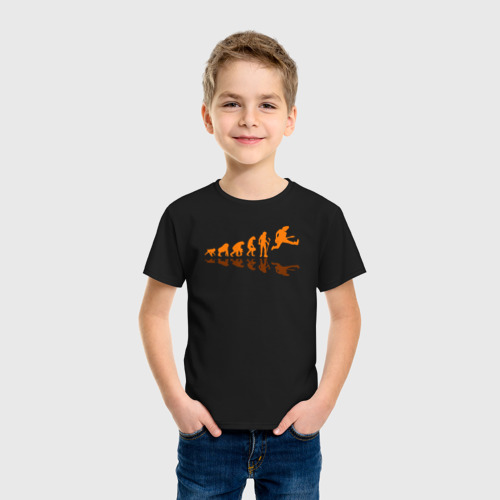 Детская футболка хлопок с принтом Рок эволюция, фото на моделе #1