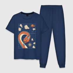 Мужская пижама хлопок Карта моря драконов