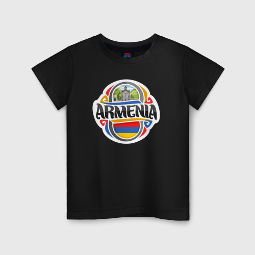 Детская футболка хлопок Adventure Armenia, цвет черный