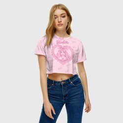 Женская футболка Crop-top 3D Ретро барби в рамке в форма сердца - фото 2