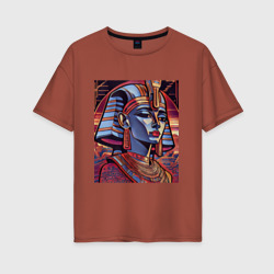 Женская футболка хлопок Oversize Египетские мотивы