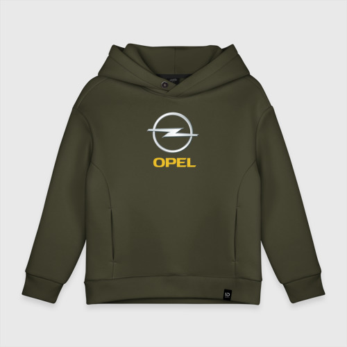 Детское худи Oversize хлопок Opel sport auto, цвет хаки