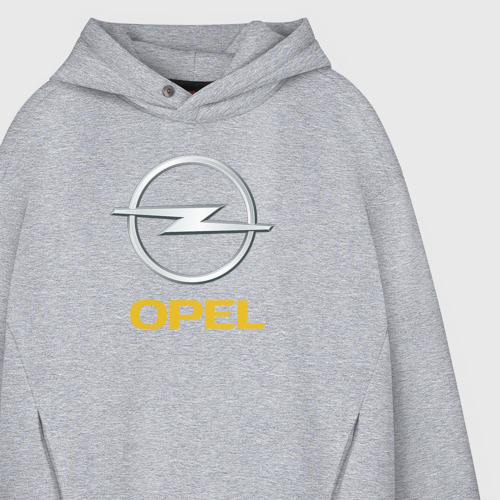 Мужское худи Oversize хлопок Opel sport auto, цвет меланж - фото 4