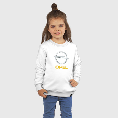 Детский свитшот хлопок Opel sport auto, цвет белый - фото 3