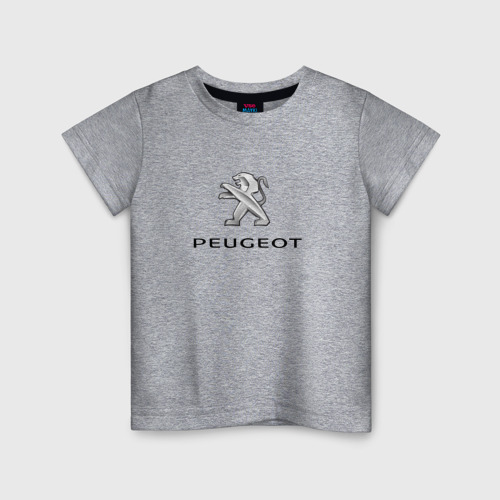 Детская футболка хлопок Peugeot sport auto, цвет меланж