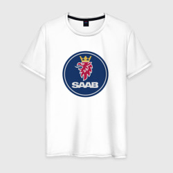 Мужская футболка хлопок Saab sport auto