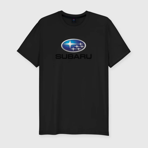 Мужская футболка хлопок Slim Subaru sport auto