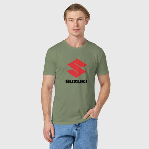 Мужская футболка хлопок Suzuki sport auto, цвет авокадо - фото 3