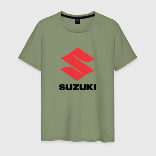 Мужская футболка хлопок Suzuki sport auto, цвет авокадо
