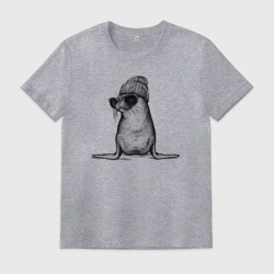 Мужская футболка хлопок Морской котик модный