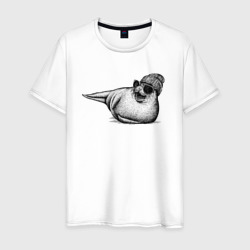 Морской котик радостный – Мужская футболка хлопок с принтом купить со скидкой в -20%
