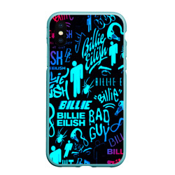 Чехол для iPhone XS Max матовый Billie Eilish neon pattern