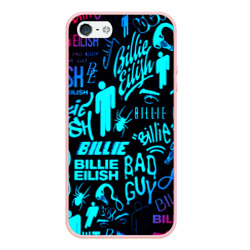 Чехол для iPhone 5/5S матовый Billie Eilish neon pattern