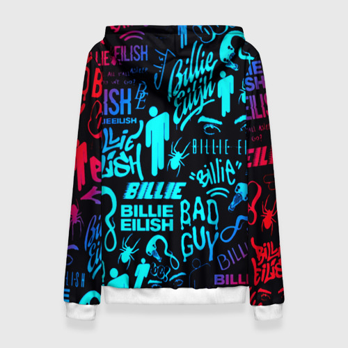 Женская толстовка 3D Billie Eilish neon pattern, цвет 3D печать - фото 2