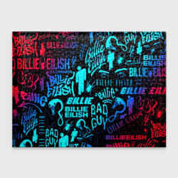 Обложка для студенческого билета Billie Eilish neon pattern