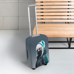 Чехол для чемодана 3D Крутая чувиха  в маске - киберпанк - фото 2