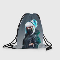 Рюкзак-мешок 3D Крутая чувиха  в маске - киберпанк
