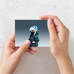 Поздравительная открытка Крутая чувиха  в маске - киберпанк - фото 2