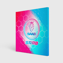 Холст квадратный Saab neon gradient style