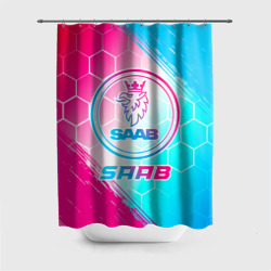 Штора 3D для ванной Saab neon gradient style
