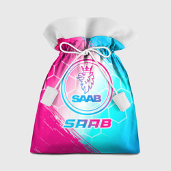 Подарочный 3D мешок Saab neon gradient style