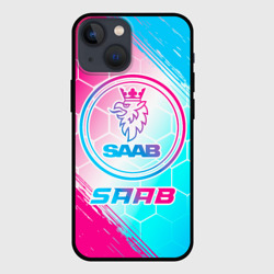 Чехол для iPhone 13 mini Saab neon gradient style