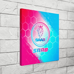 Холст квадратный Saab neon gradient style - фото 2