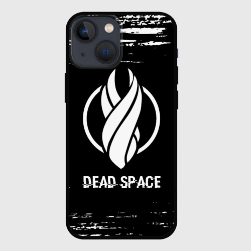 Чехол для iPhone 13 mini с принтом Dead Space glitch на темном фоне, вид спереди #2