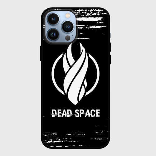 Чехол для iPhone 13 Pro Max с принтом Dead Space glitch на темном фоне, вид спереди #2