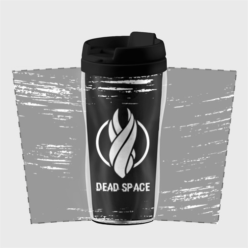 Термокружка-непроливайка Dead Space glitch на темном фоне - фото 2