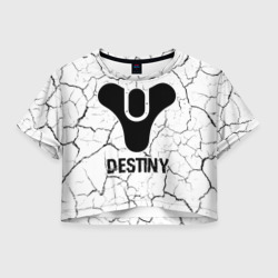 Женская футболка Crop-top 3D Destiny glitch на светлом фоне