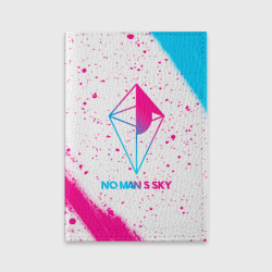 Обложка для паспорта матовая кожа No Man's Sky neon gradient style