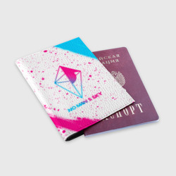 Обложка для паспорта матовая кожа No Man's Sky neon gradient style - фото 2