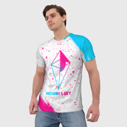 Мужская футболка 3D No Man's Sky neon gradient style - фото 2