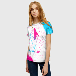 Женская футболка 3D No Man's Sky neon gradient style - фото 2