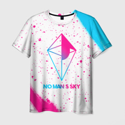 Мужская футболка 3D No Man's Sky neon gradient style