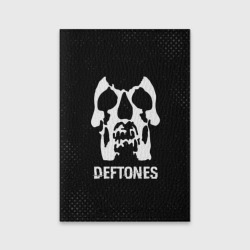 Обложка для паспорта матовая кожа Deftones glitch на темном фоне
