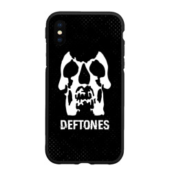 Чехол для iPhone XS Max матовый Deftones glitch на темном фоне