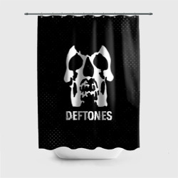 Штора 3D для ванной Deftones glitch на темном фоне