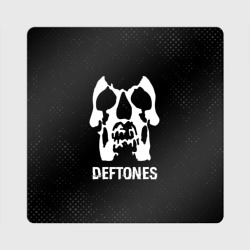 Магнит виниловый Квадрат Deftones glitch на темном фоне