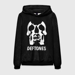 Мужская толстовка 3D Deftones glitch на темном фоне