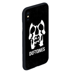 Чехол для iPhone XS Max матовый Deftones glitch на темном фоне - фото 2