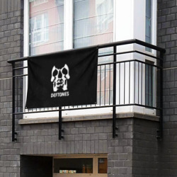 Флаг-баннер Deftones glitch на темном фоне - фото 2