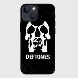 Чехол для iPhone 13 mini Deftones glitch на темном фоне