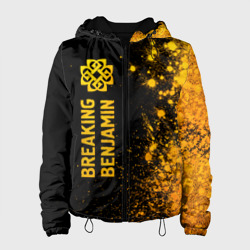 Женская куртка 3D Breaking Benjamin - gold gradient: по-вертикали