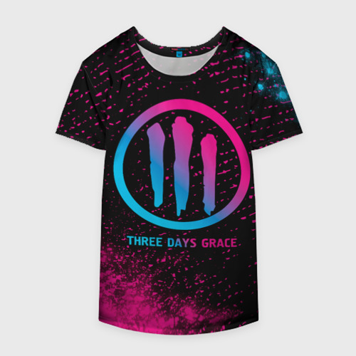 Накидка на куртку 3D Three Days Grace - neon gradient, цвет 3D печать - фото 4